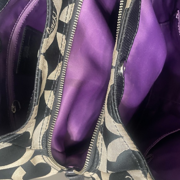 Coach Black and Tan Geometric Shoulder Bag - Picture 3 of 5